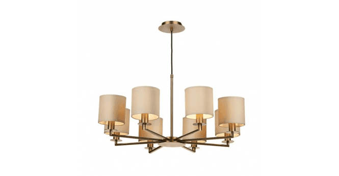 Där Lighting Tyler 8 Light Armed Pendant Antique Bronze With Shade