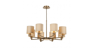 Tyler 8 Light Armed Pendant Antique Bronze With Shade