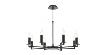 Tyler 8 Light Armed Pendant Matt Black Fitting Only