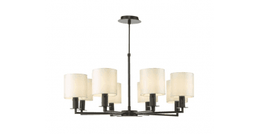 Tyler 8 Light Armed Pendant Matt Black With Shade