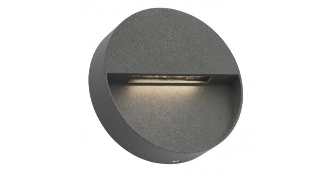 Där Lighting Ugo Outdoor Wall Light Round Eyelid Anthracite IP65 LED