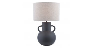 Urn Ceramic Table Lamp Black With Shade