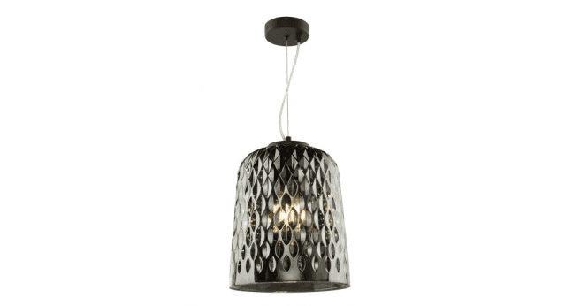 Där Lighting Varius Pendant Matt Black and Smoked Glass