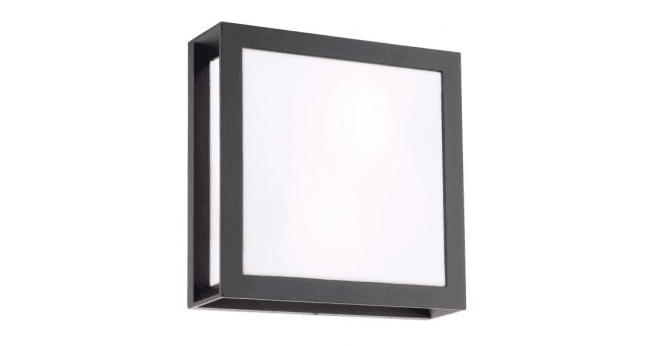Där Lighting Vayu 2 Light Outdoor Wall Light Matt Black and Opal IP44