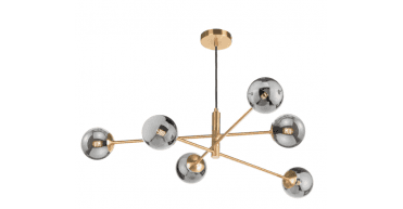 Vignette 6 Light Pendant Aged Brass Fitting Only