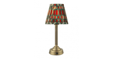 Virgil Rechargeable Table Lamp Matt Antique Brass With Shade LED