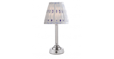 Virgil Rechargeable Table Lamp Polished Nickel With Shade LED