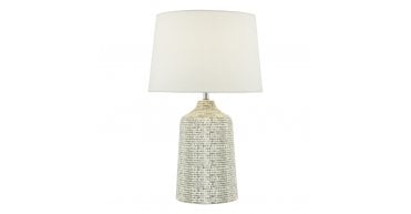Vondra Table Lamp White & Grey With Shade