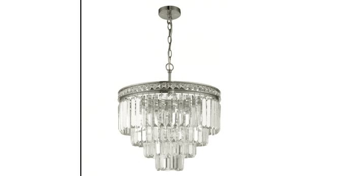Där Lighting Vyana 4 Light Pendant Polished Nickel Crystal