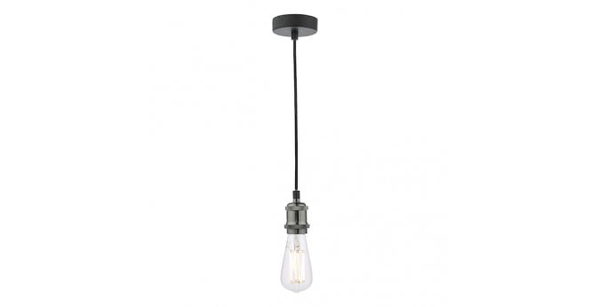 Där Lighting Waco 1 Light E27 Suspension Black Chrome Matt Black