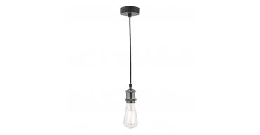 Waco 1 Light E27 Suspension Black Chrome Matt Black