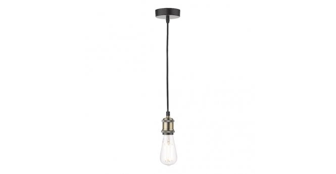 Där Lighting Waco Single E27 Suspension Antique Brass Matt Black