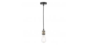 Waco Single E27 Suspension Antique Brass Matt Black