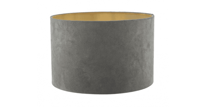 Där Lighting Wanda Grey Velvet Drum Shade 34cm