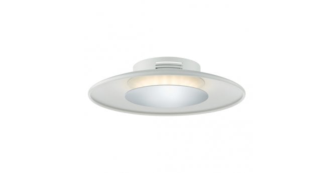 Där Lighting Worcester Small Flush White & Polished Chrome LED