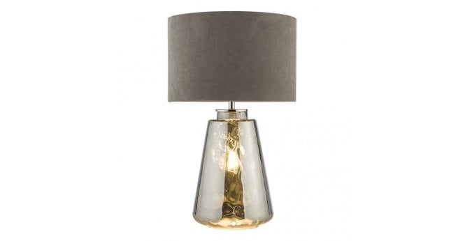 Där Lighting Wycliffe Table Lamp Smoked Glass With Shade