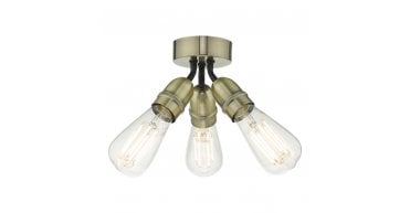 Yao 3 Light Flush Antique Brass