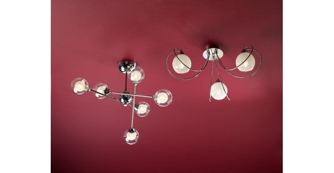 Där Lighting Zeke 6 Light Semi Flush Polished Chrome