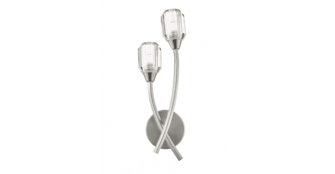 Där Lighting Zonda 2 Light Wall Light Brushed Nickel and Crystal