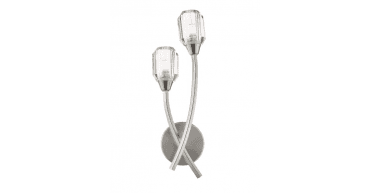 Zonda 2 Light Wall Light Brushed Nickel and Crystal