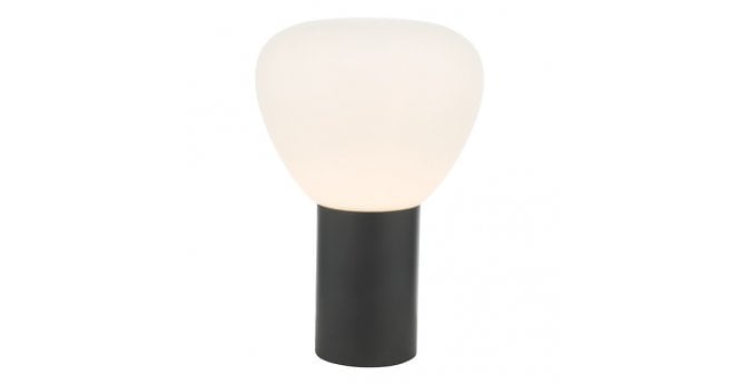 Där Lighting Zorah Touch Table Lamp Opal Glass and Matt Black