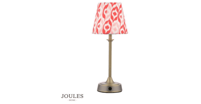 Dar Lighting Joules Apsley Rechargeable Table Lamp Matt Antique Brass With Shade LED