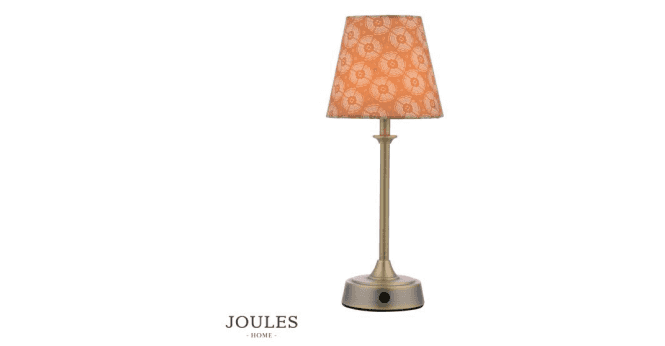 Dar Lighting Joules Apsley Rechargeable Table Lamp Matt Antique Brass With Shade LED