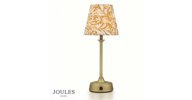 Dar Lighting Joules Apsley Rechargeable Table Lamp Matt Antique Brass With Shade LED