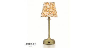 Joules Apsley Rechargeable Table Lamp Matt Antique Brass With Shade LED