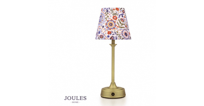 Dar Lighting Joules Apsley Rechargeable Table Lamp Matt Antique Brass With Shade LED
