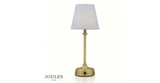 Dar Lighting Joules Apsley Rechargeable Table Lamp Matt Antique Brass With Shade LED