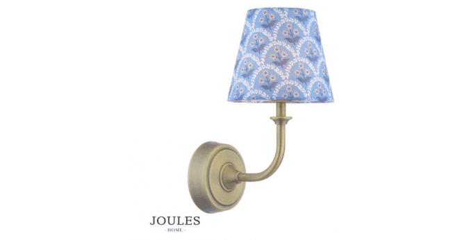 Dar Lighting Joules Apsley Rechargeable Wall Light Matt Antique Brass With Shade LED