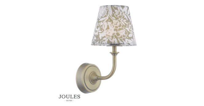 Dar Lighting Joules Apsley Rechargeable Wall Light Matt Antique Brass With Shade LED
