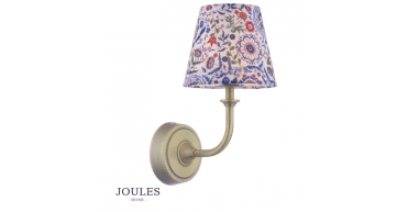 Joules Apsley Rechargeable Wall Light Matt Antique Brass With Shade LED
