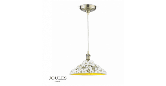 Dar Lighting Joules Audley Pendant Green Ceramic and Matt Antique Brass