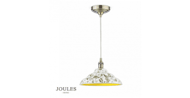 Joules Audley Pendant Green Ceramic and Matt Antique Brass