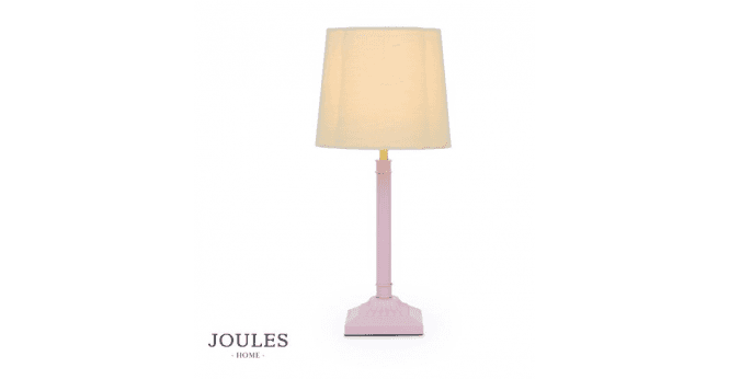 Dar Lighting Joules Buscot Table Lamp Matt Pink and Matt Antique Brass With Shade