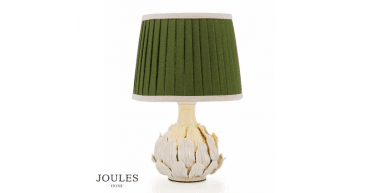 Joules Chatsworth Table Lamp Cream Ceramic and Matt Antique Brass With Shade