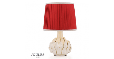 Joules Chatsworth Table Lamp Cream Ceramic and Matt Antique Brass With Shade