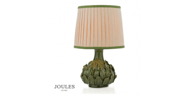 Joules Chatsworth Table Lamp Green Ceramic and Matt Antique Brass With Shade