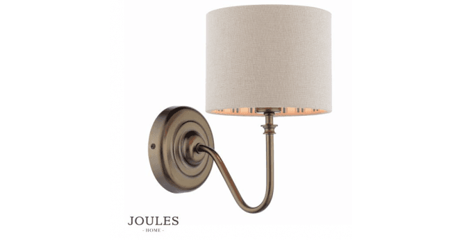 Dar Lighting Joules Farley Wall Light Satin Bronze With Shade