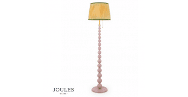 Joules Harewood Floor Lamp Matt Pink and Matt Antique Brass With Shade