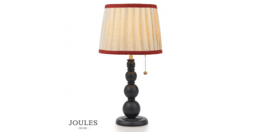 Joules Harewood Table Lamp Matt Blue and Matt Antique Brass With Shade