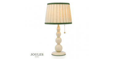 Joules Harewood Table Lamp Matt Cream and Matt Antique Brass With Shade