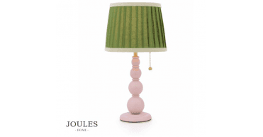 Joules Harewood Table Lamp Matt Pink and Matt Antique Brass With Shade