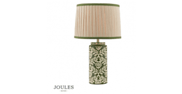 Joules Highclere Table Lamp Green Ceramic and Antique Brass With Shade