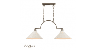 Joules Lynton 2 Light Pendant Satin Bronze and Cream Ceramic