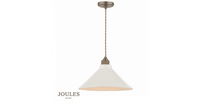 Dar Lighting Joules Lynton Pendant Satin Bronze and Cream Ceramic