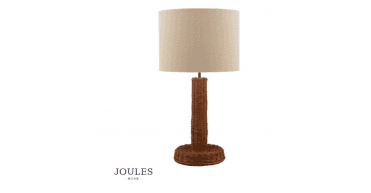 Joules Portree Table Lamp Rattan and Satin Bronze With Shade