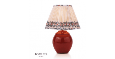 Joules Wentworth Table Lamp Red Ceramic and Matt Antique Brass With Shade